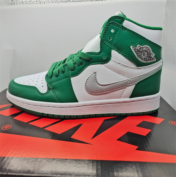 Men's Running Weapon Air Jordan 1 Green/White Shoes 319